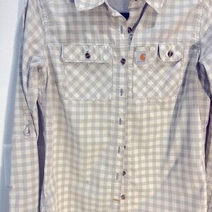 CARHARTT FORCE Long sleeve shirt. Gingham fabric, breathable mesh for air flow.